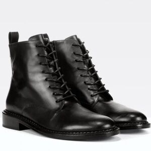 Vince Cabria Black Leather Ankle Boots